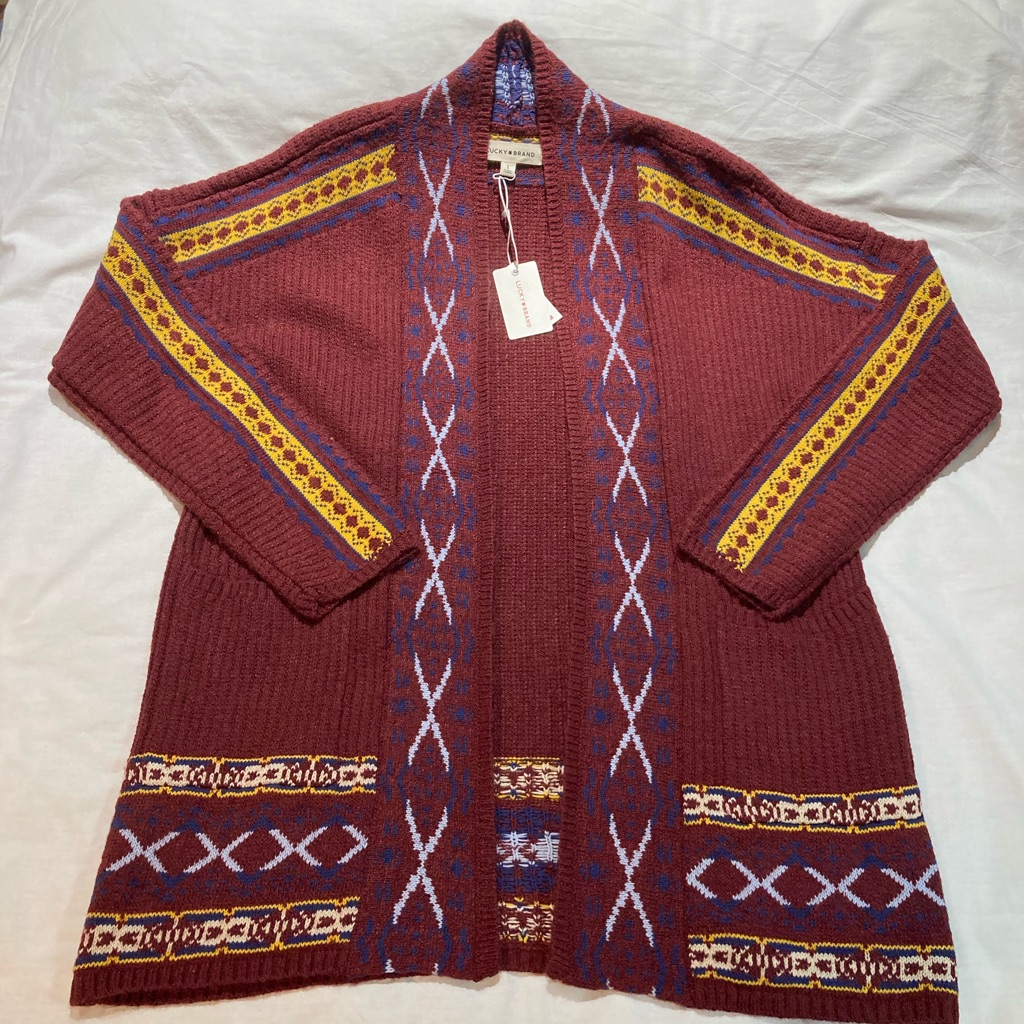Lucky Brand Cardigan Sweater, Women’s Size Large, Nwt! $149.50!